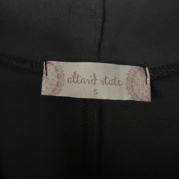 Altar’d State Black Cowl Neck Tunic Top Small Long Sleeve Asymmetrical Hem - Picture 2 of 4